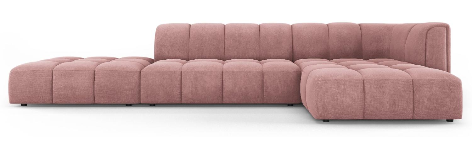 Micadoni Modulares Ecksofa Serena 5-Sitzer offene Seite, Strukturierter Stoff, Rosa, Rechts Bild 1