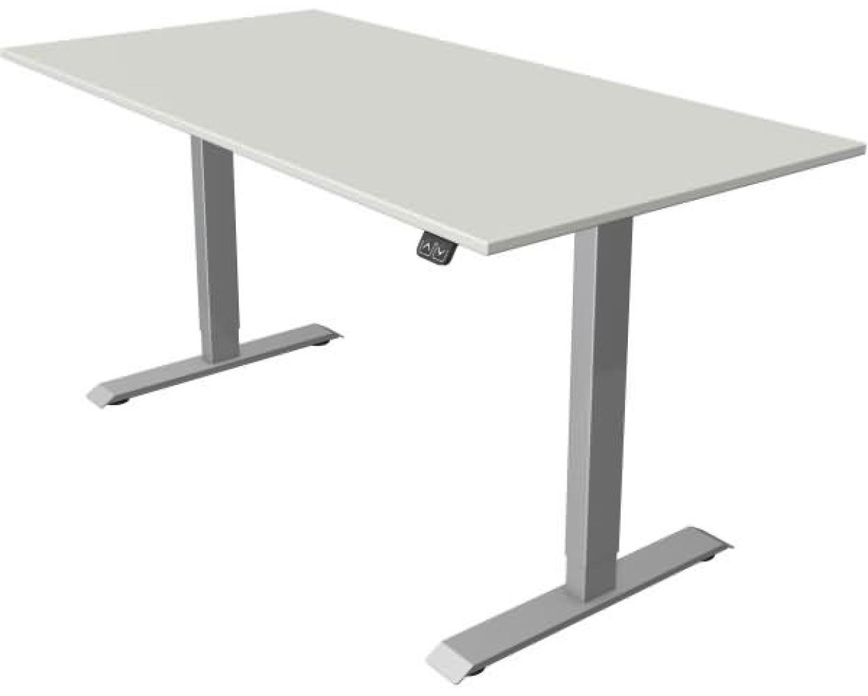 Kerkmann Schreibtisch Sitz-Stehtisch MOVE 1 silber 160x80x74-123cm elektr. höhenverstellbar lichtgrau Bild 1