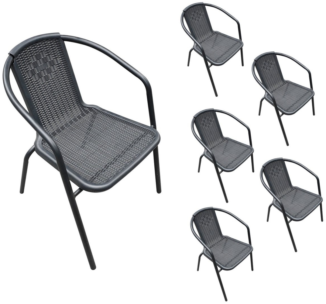 LC Garden Stapelstuhl Garvista Stapelstuhl 54x52x72cm schwarz Gartenstuhl Terassenstuhl, Pulverbeschichteter Stahl Bild 1
