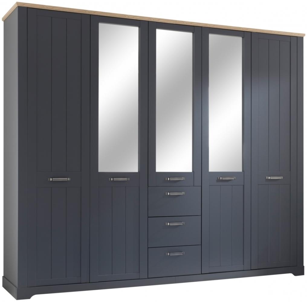 Kleiderschrank Schlafzimmer Drehtüren Stauraum ca. 270cm ELASTIR Graphit Grau / Artisan Eiche Nb. Bild 1