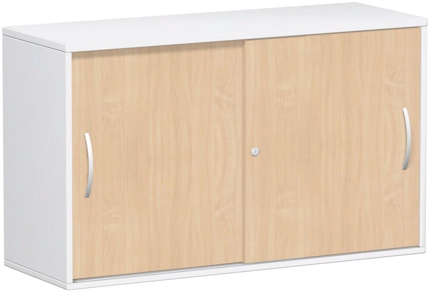 Anstell-Schiebetürenschrank Oberboden 25 mm, 120x42x72cm, Buche Weiß Bild 1