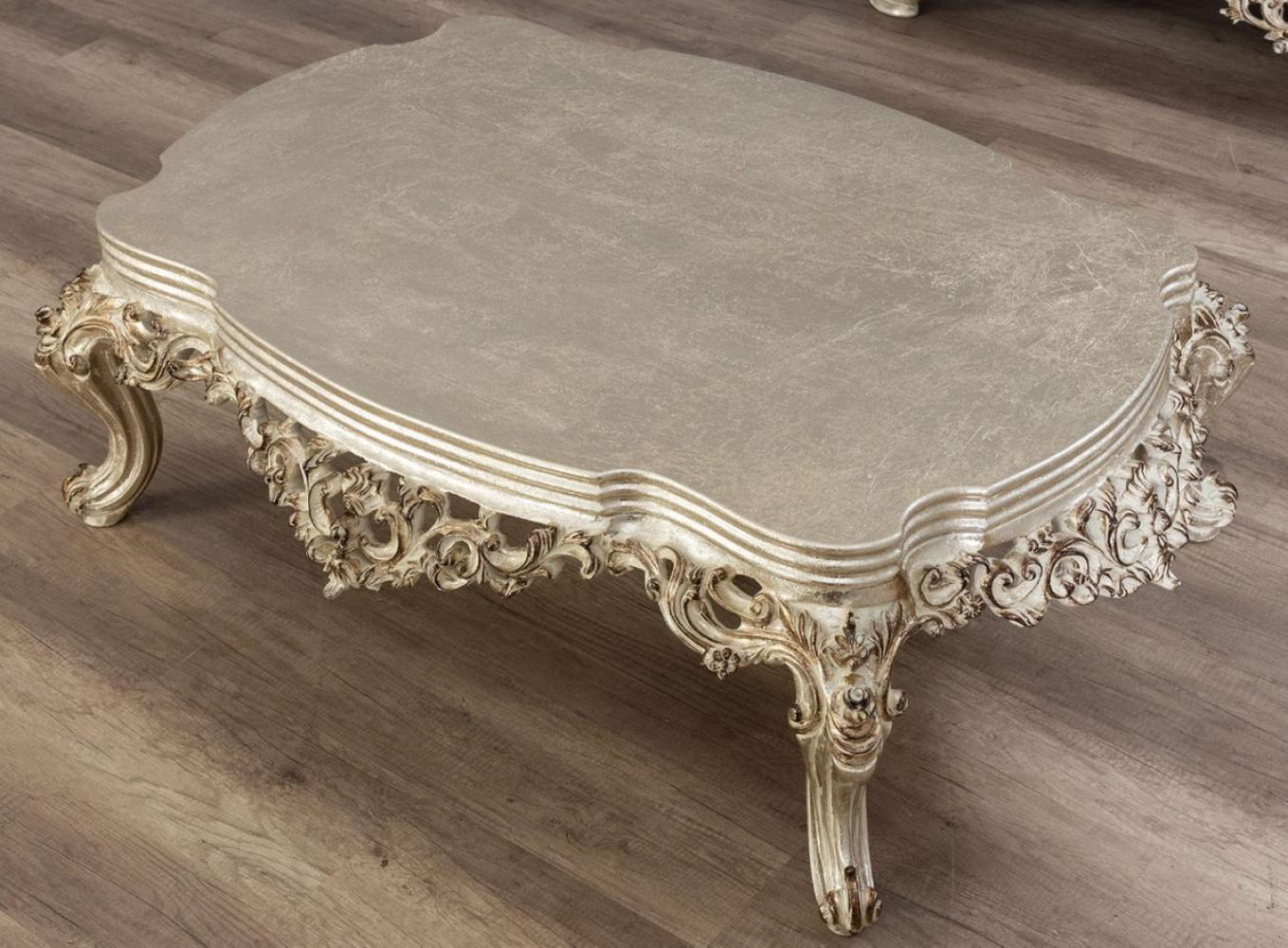 Casa Padrino Luxus Barock Couchtisch Antik Gold - Handgefertigter Massivholz Wohnzimmertisch im Barockstil - Barock Wohnzimmer Möbel - Edel & Prunkvoll Bild 1