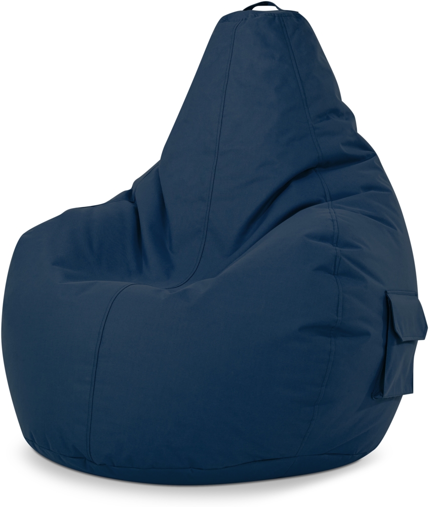 Green Bean® Sitzsack mit Rückenlehne, 230L Füllung waschbar, Polyester-PVC-Stoff dunkelblau, 80 x 70 x 90 cm Bild 1