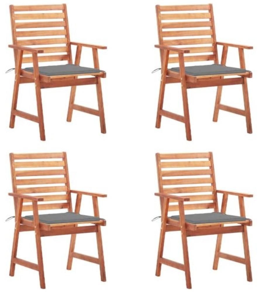 vidaXL Garten-Essstühle 4 Stk. mit Kissen Massivholz Akazie 3078321 Bild 1