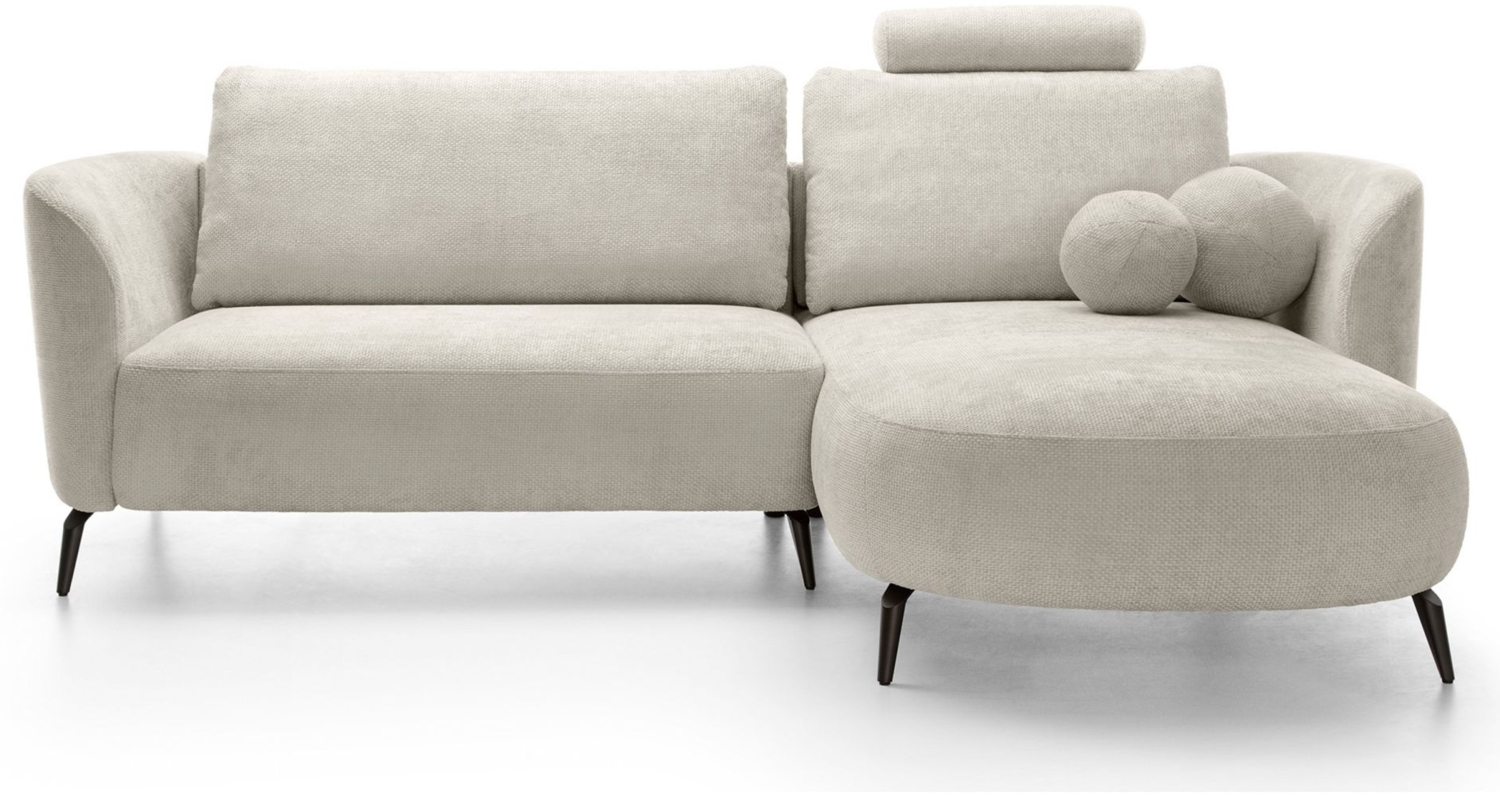 Selsey 'Kavni' Ecksofa mit Schlaffunktion, Stauraum und Chenille-Bezug, greige, rechts, 86 x 260 x 180 cm Bild 1