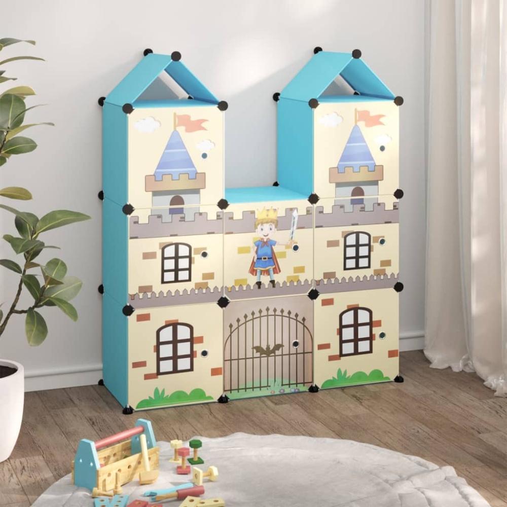 vidaXL Kinderschrank Modular mit 8 Würfeln Blau PP 340583 Bild 1