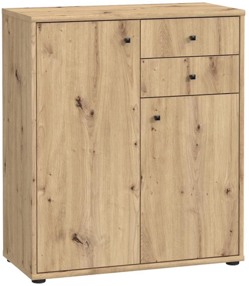 Kommode >Tembi< in Artisan Eiche - 73,7x85,5x34,8cm (BxHxT) Bild 1