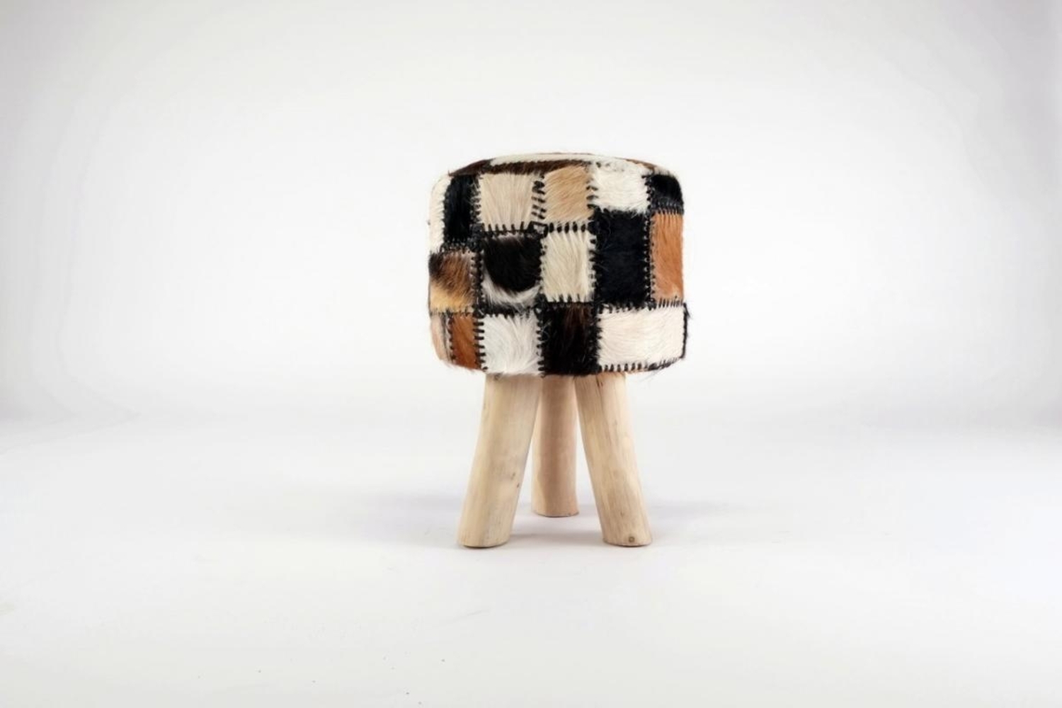 Romanteaka 7995-10 Sitzhocker mit Ziegenfell rund D 30 cm Bild 1
