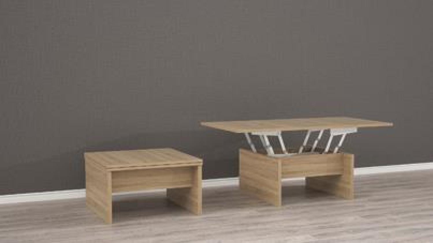 Couchtisch >Bend< in Sonoma Eiche - 80x47x80cm (BxHxT) Bild 1