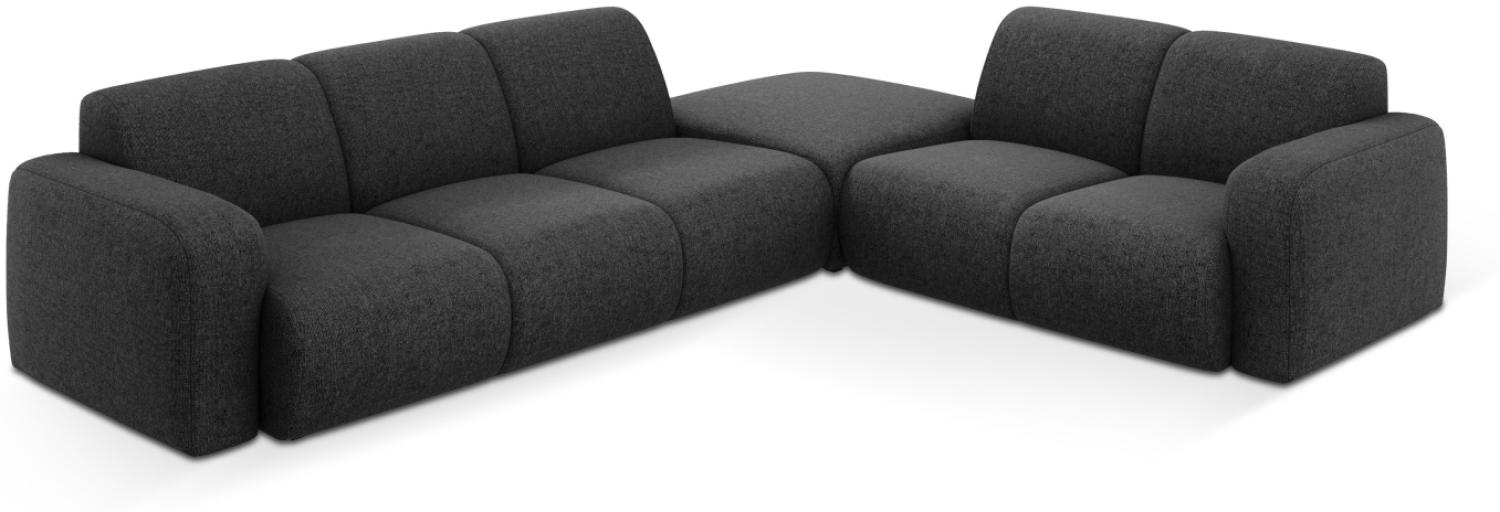 Micadoni Boucle Ecksofa Molino 6-Sitzer Rechts Chenille Schwarz Bild 1