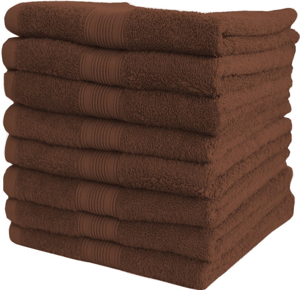 NatureMark Handtücher Handtuch 500gsm (8er-Set), 100% Baumwolle (8-St), 8X Frottier Handtücher mit Aufhänger, 50 x 100cm, Schoko braun Bild 1