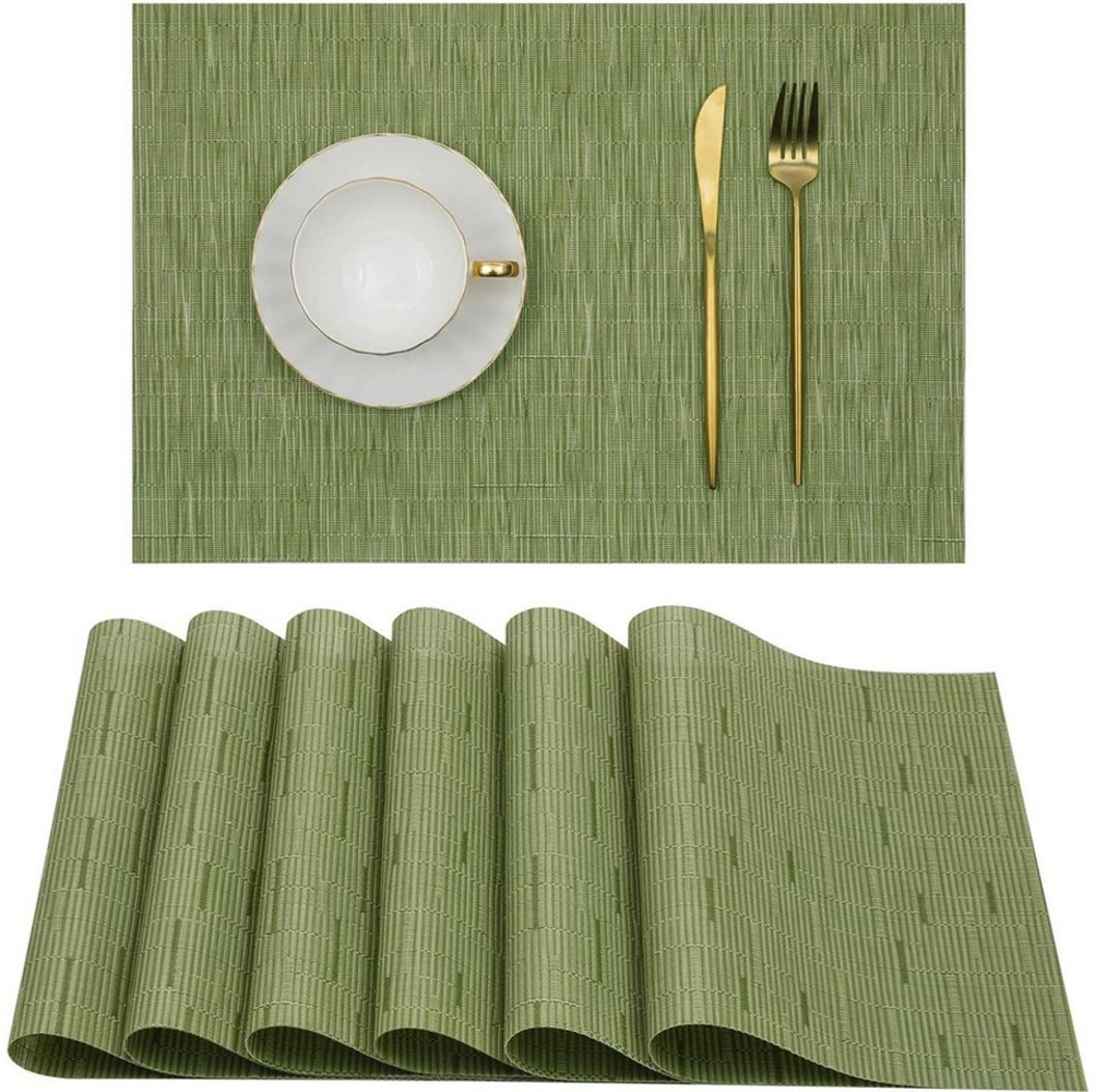 NUODWELL Platzset 6 Stück Tischsets Abwaschbar, Rutschfest Hitzebeständig Platzdeckchen, Vinyl Platzdeckchen für Küche Speisetisch Hotel, Matten 6erSet 30x45cm Bild 1