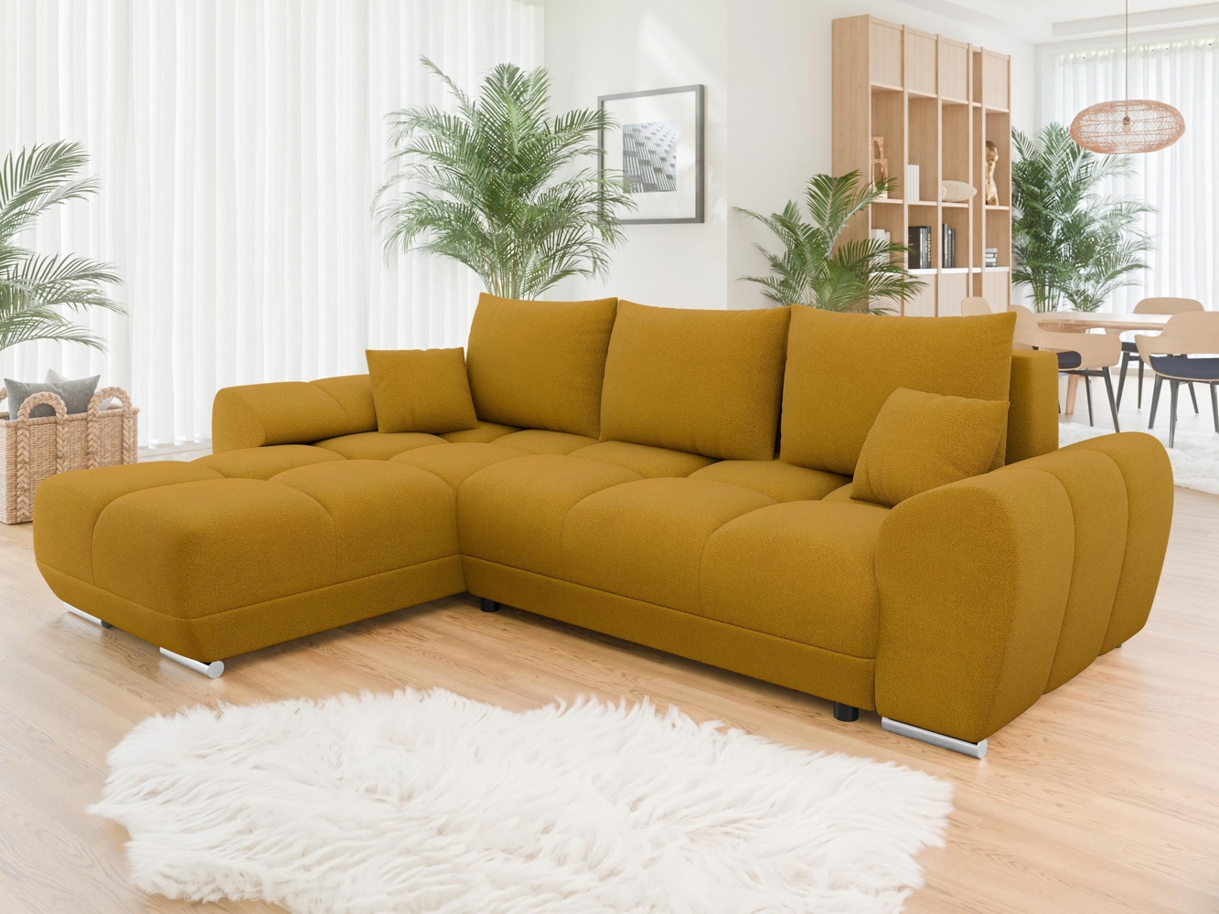 Ecksofa Lonkor mit Bettkasten und Schlaffunktion (Farbe: Velo 626) Bild 1