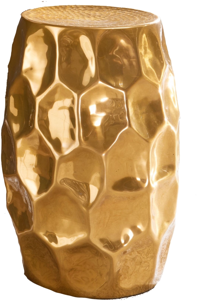 Wohnling Beistelltisch YADA 30 x 47 x 30 cm Aluminium Dekotisch orientalisch rund, Gold Bild 1