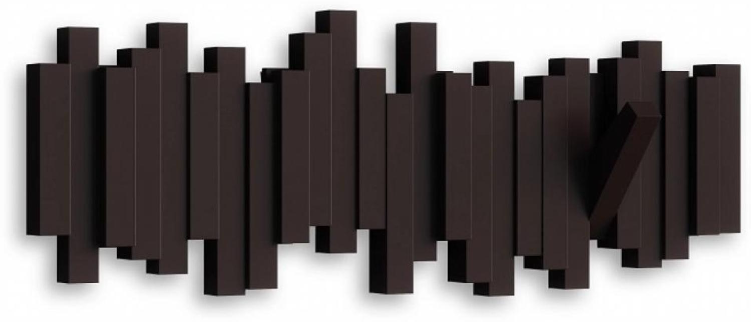 UMBRA STICKS HOOK ESPRESSO 318211-213 platzsparende Garderobenleiste mit 5 beweglichen Haken Bild 1