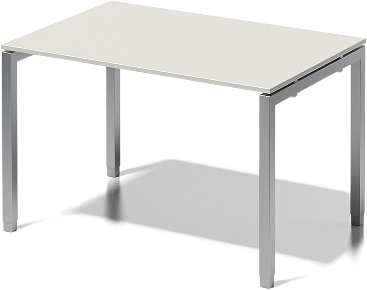 Bisley Cito höhenverstellbarer Schreibtisch 120x80 cm, Tischplatte in grau, Gestell in Silber - PC Tisch für's Büro manuell höhenverstellbar, Computertisch verstellbar, DUH1208-GW-355 Bild 1