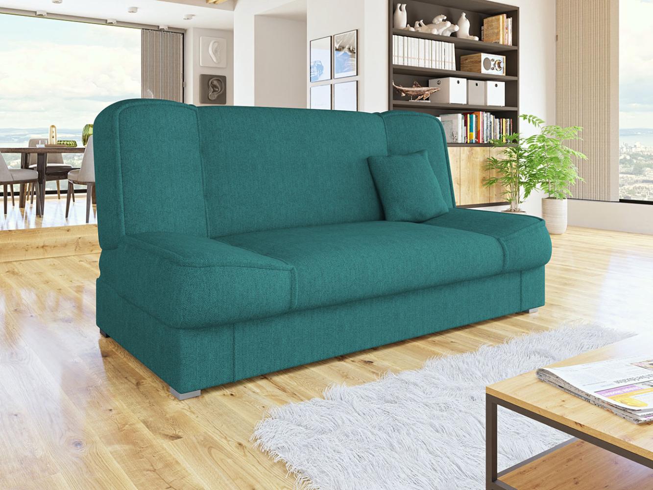 Mirjan24 'Gemini' Schlafsofa mit Bettkasten, 3 Sitzer Sofa, Couch mit Schlaffunktion, Bettsofa, 80 x 175 x 80 cm Dunkelgrün Bild 1