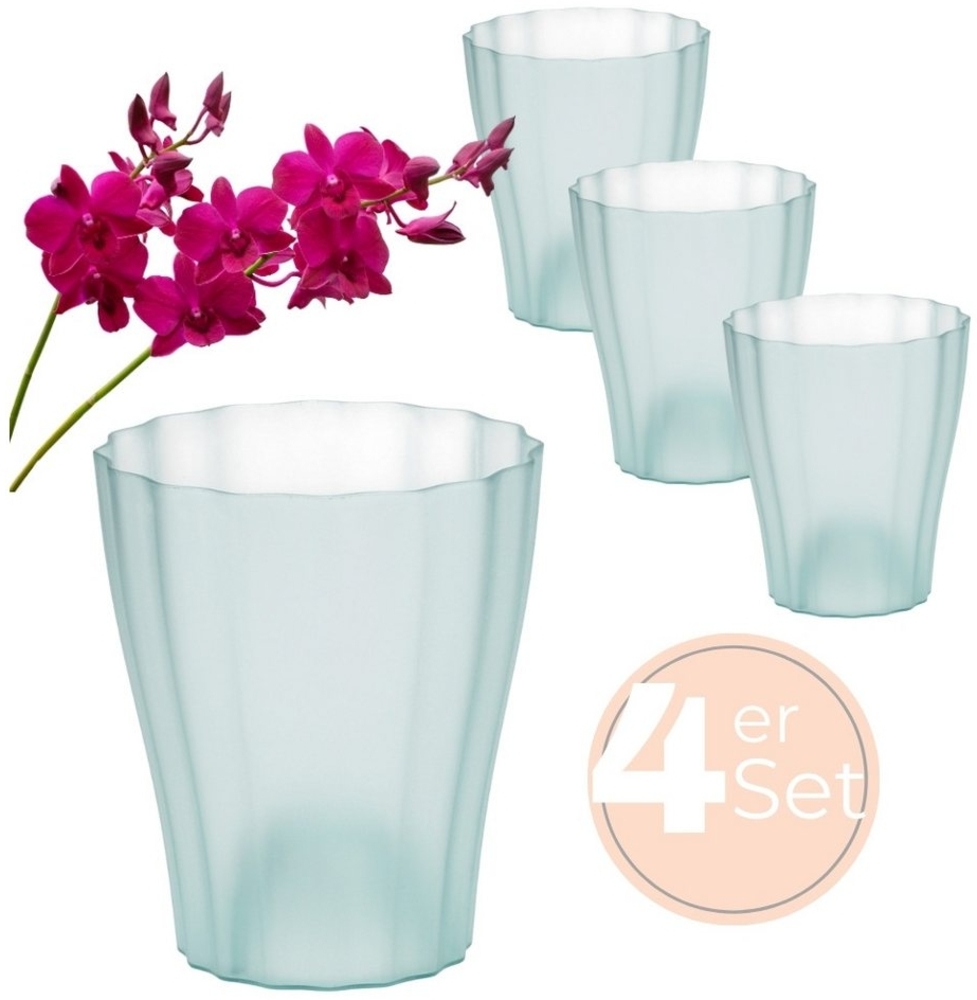 GarPet Blumentopf 4x Orchideentopf Transparent Orchideen Über Topf Innen 13 glas Bild 1