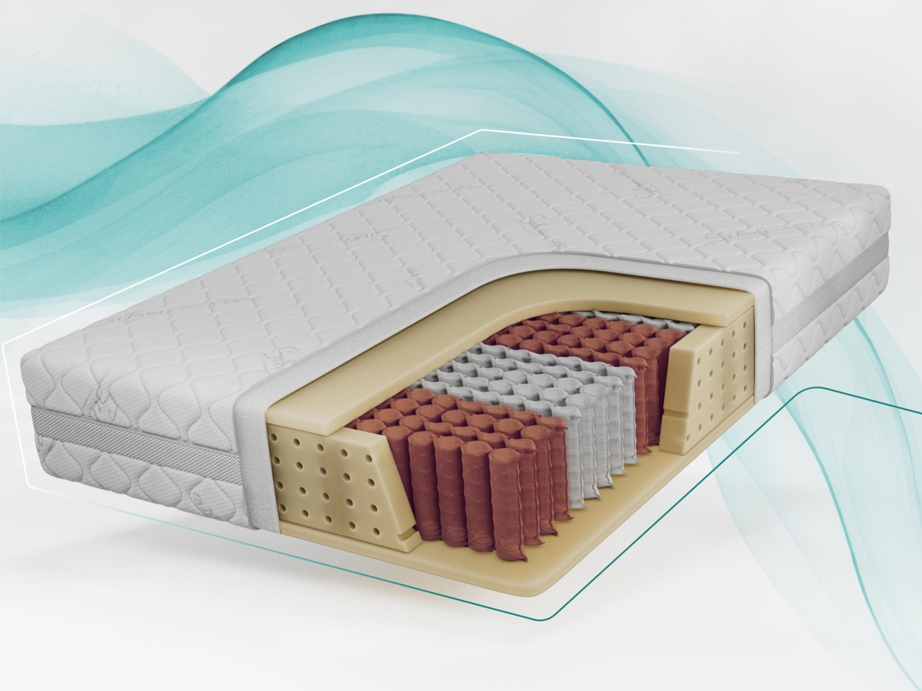 Komfortable Taschenfederkernmatratze H3 mit PU-Schaum & stabiler Unterstützung – punktelastisch & hygienisch – 180 x 200 cm – JOVE - SIVO Bild 1