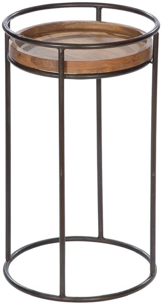 Gilde Holz Beistelltisch rund "Camara" (BxHxT) x 60 x cm Mangoholz, pulverbeschichtet Bild 1
