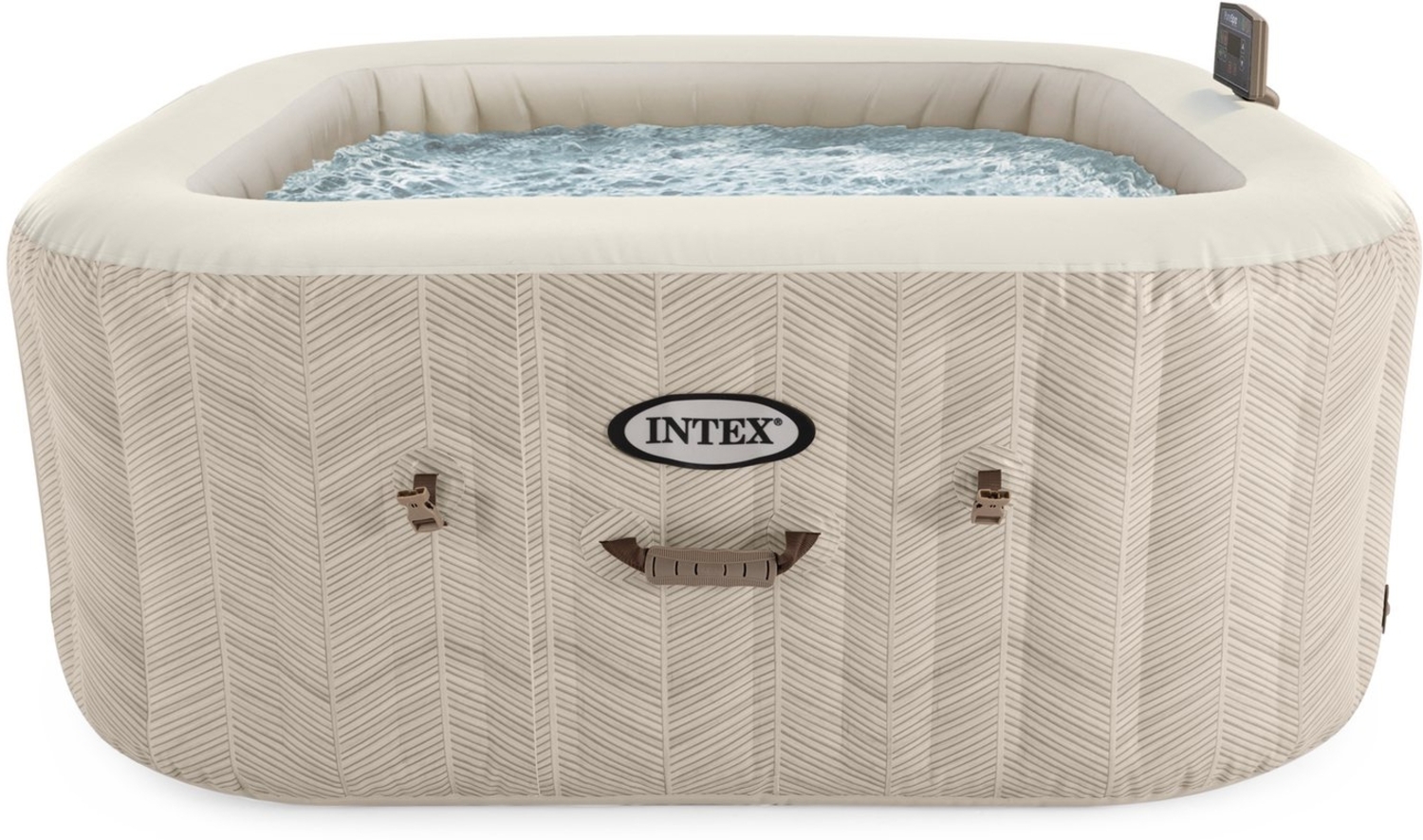 Intex 'PureSpa Chevron Deluxe Square' aufblasbarer Whirlpool, creme, Ø 211 x 71 cm Bild 1