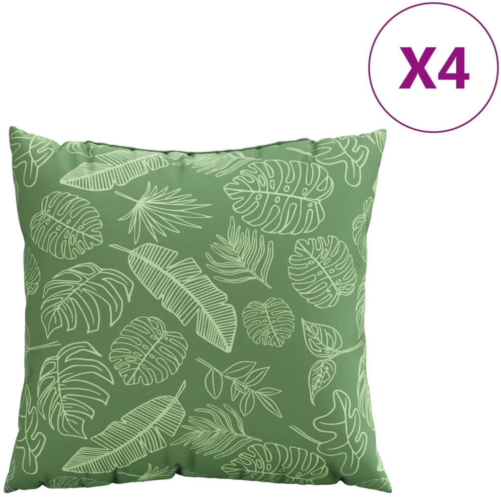 vidaXL Streupillows Blatt 4 pcs Blattmuster 40 x 40 cm Polyesterstoff 360378 Bild 1