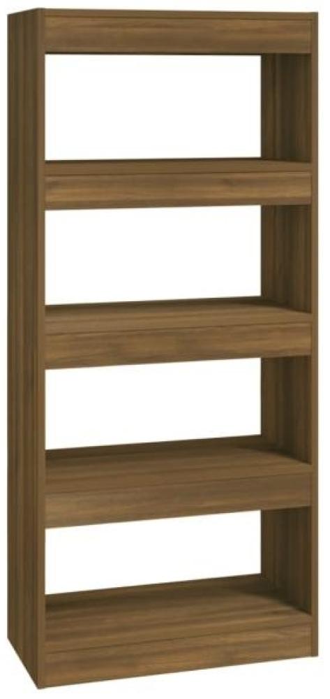 vidaXL Bücherregal/Raumteiler Braun Eichen-Optik 60 x 30 x 135 cm 813607 Bild 1