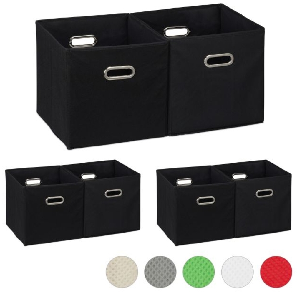 6 x Aufbewahrungsbox Stoff schwarz Bild 1