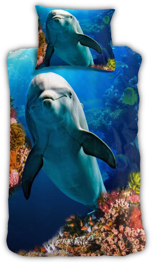 Delfin Bettwäsche Digitaldruck ESPiCO Sleep and Dream 135x200 + 80x80 cm Bild 1