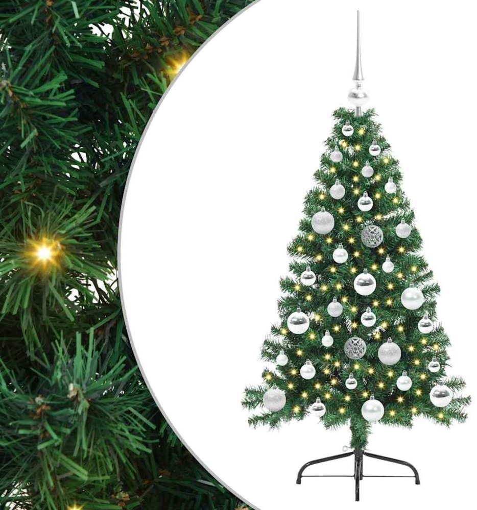vidaXL Künstlicher vorbeleuchteter Weihnachtsbaum Grün 120 cm PVC 3396994 Bild 1