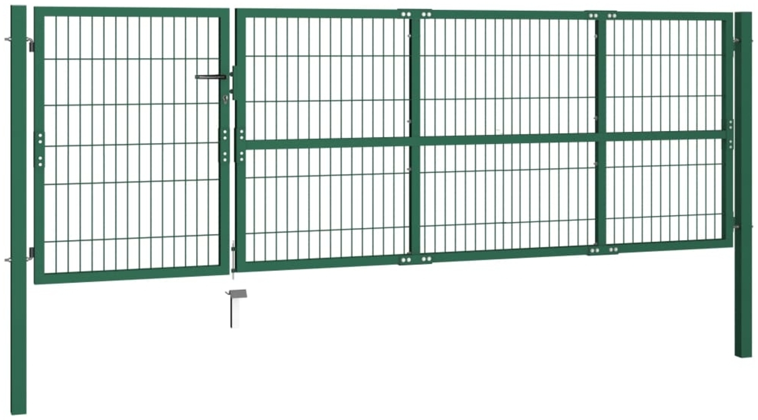 vidaXL Gartentor mit Pfosten 350x100 cm Stahl Grün 142569 Bild 1