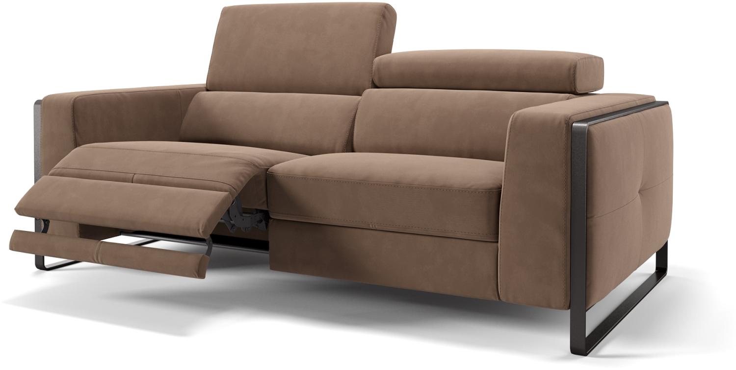 Sofanella 3-Sitzer MANZANO Stoffsofa Designersofa Couch in Hellbraun Bild 1