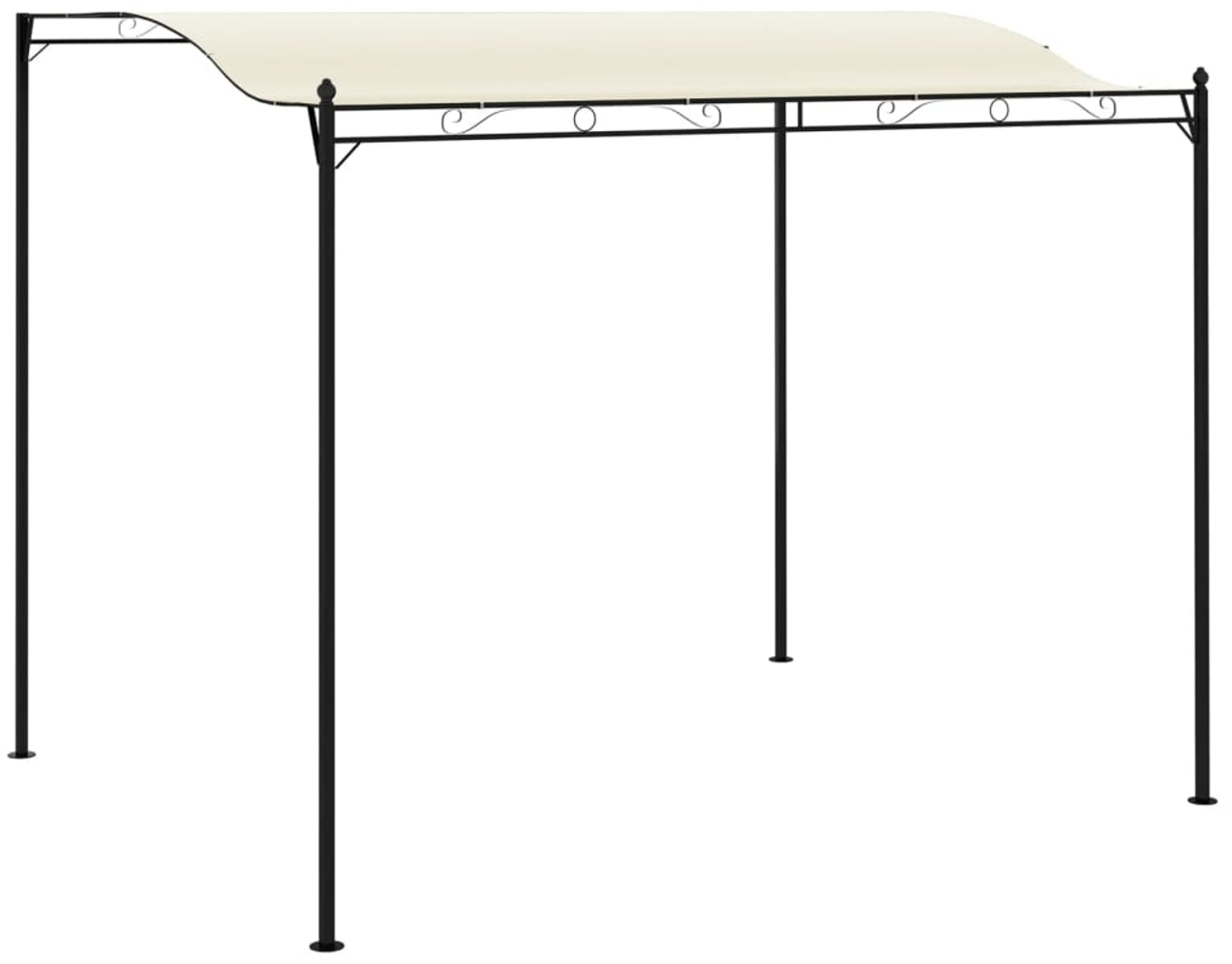 vidaXL Pavillon, 180 g-m², Stahl / Polyester cremeweiß / schwarz, 3 x 2,5 m Bild 1