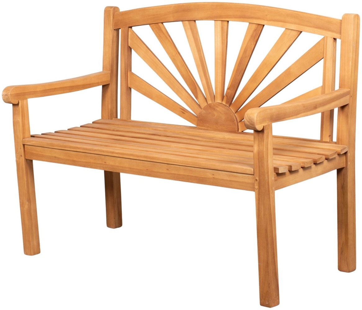 Teakholz Gartenbank Sonne 120 cm Bild 1