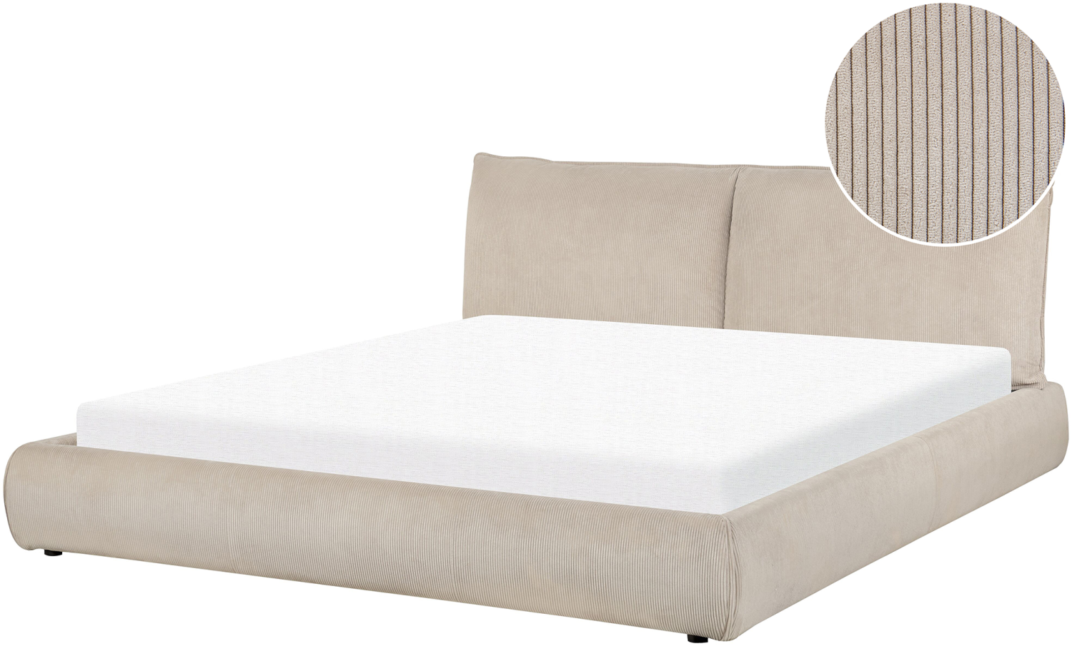 Wasserbett Cord taupe 180x200 cm VINAY Bild 1