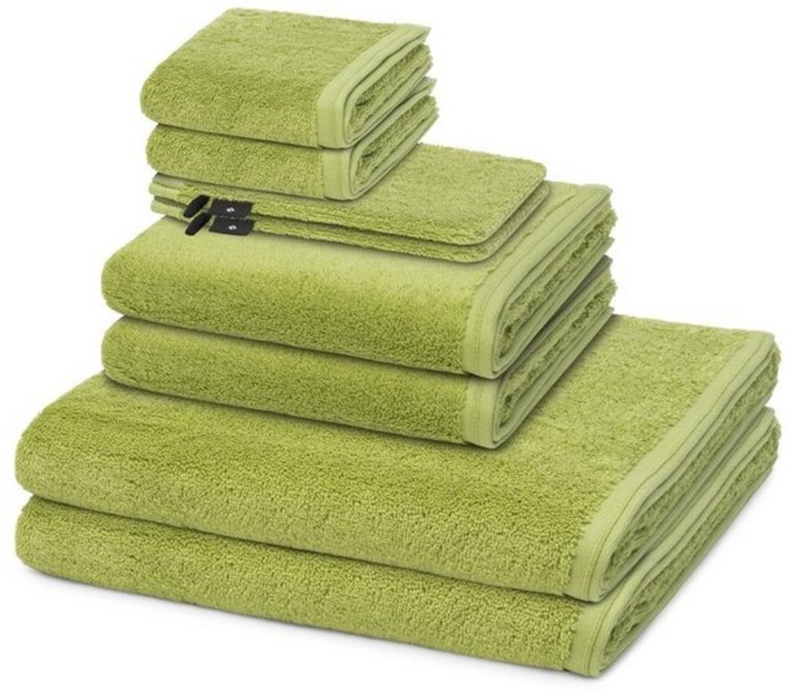 Vossen Vegan Life 8 tlg. Frottier-Set - 2 X Handtuch (50 X 100cm), 2 X Duschtuch (67 X 140cm), 2 X Gästetuch (40 X 60cm), 2 X Waschhandschuh (16 X 22cm) - 580 g/m2 - Avocado Bild 1