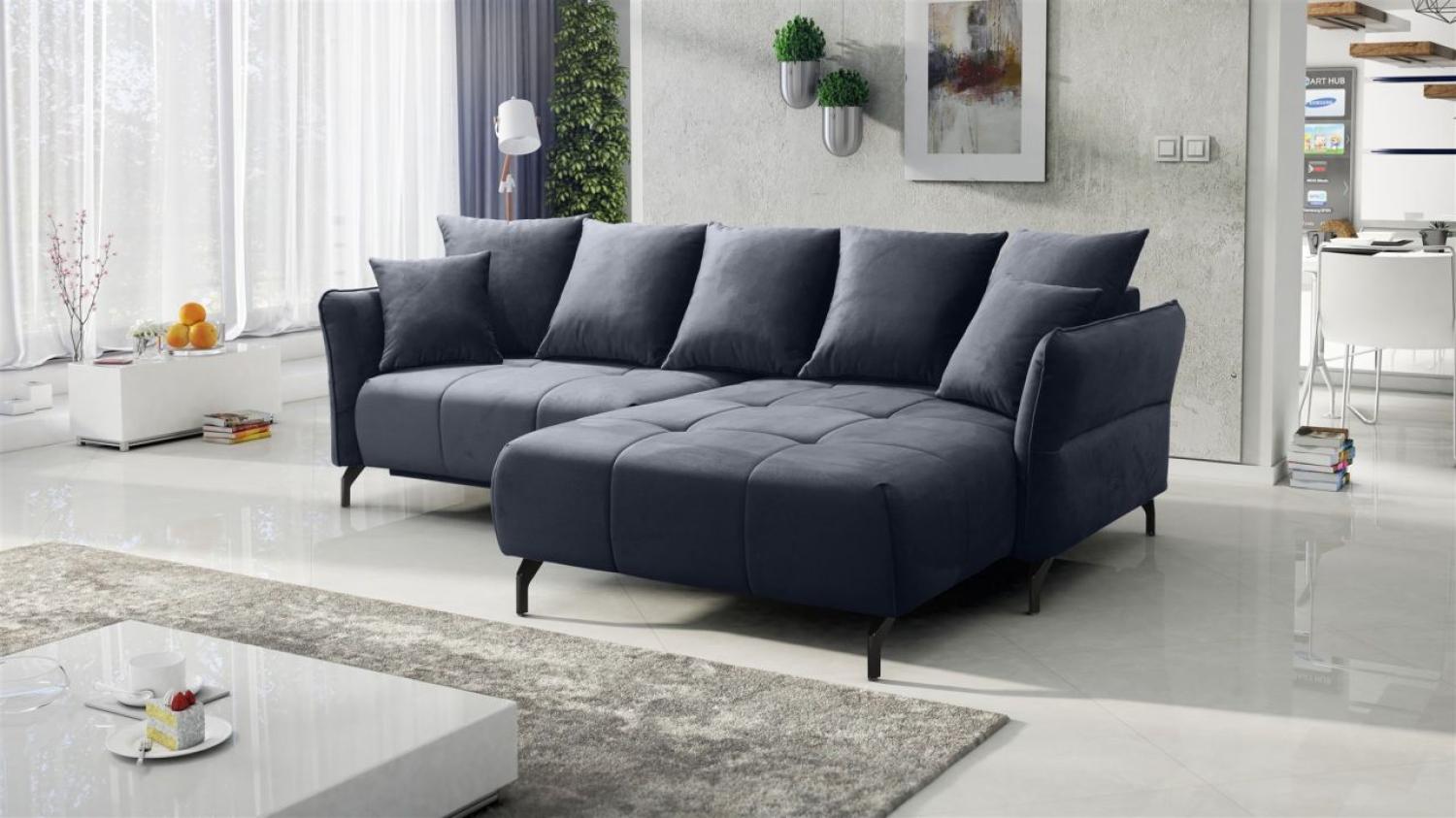 Ecksofa Schlafsofa Sofa SADIE Stoff Element Dunkelgrau Ottomane Rechts Bild 1