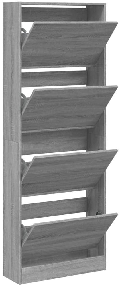 vidaXL Schuhschrank Grau Sonoma 60x21x163,5 cm Holzwerkstoff 839908 Bild 1