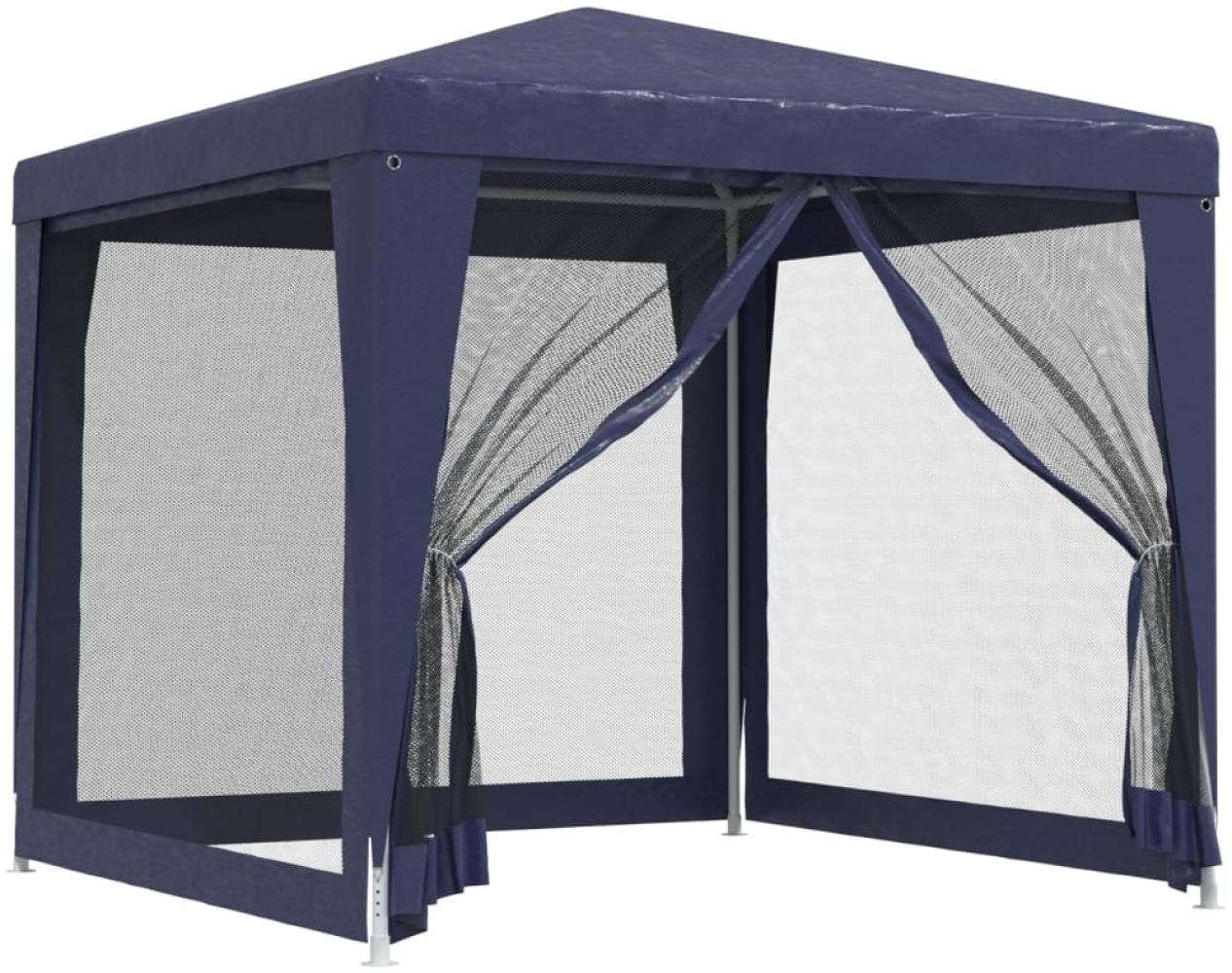vidaXL Partyzelt mit 4 Mesh-Seitenwänden Blau 2,5x2,5 m HDPE 319222 Bild 1