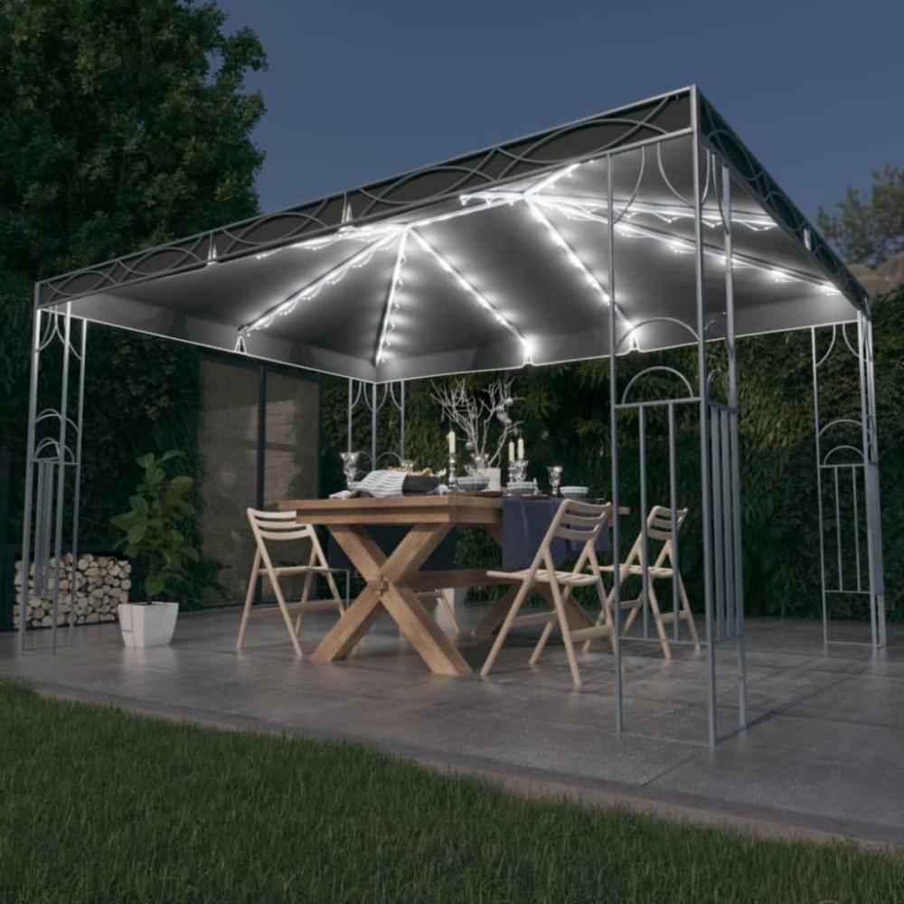 vidaXL Pavillon mit LED-Lichterkette 400x300 cm Anthrazit 3070341 Bild 1