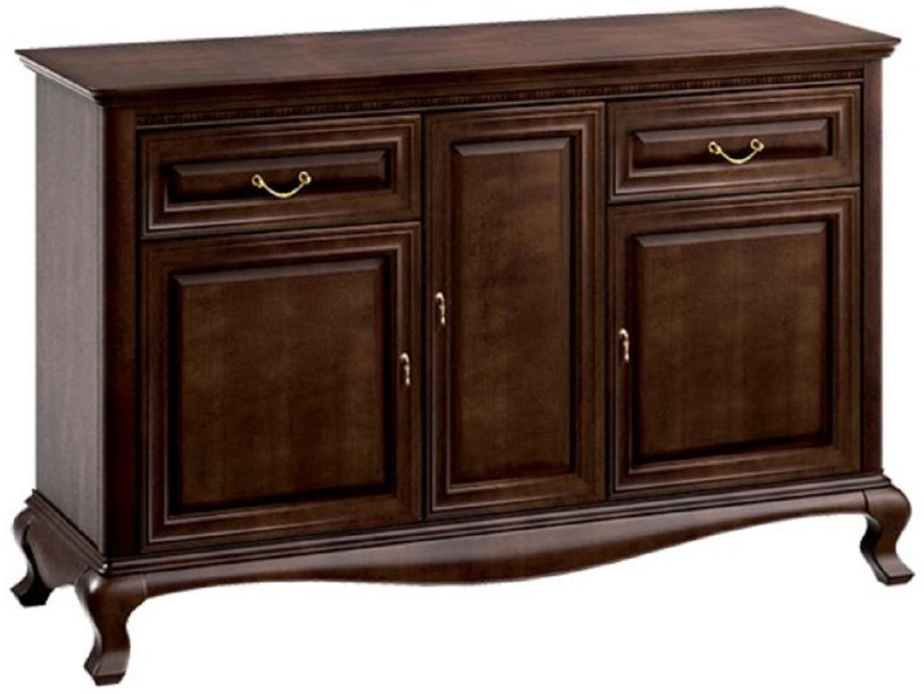 Casa Padrino Luxus Jugendstil Kommode mit 3 Türen und 2 Schubladen Dunkelbraun 148,3 x 45,6 x H. 95 cm - Luxus Qualität Bild 1