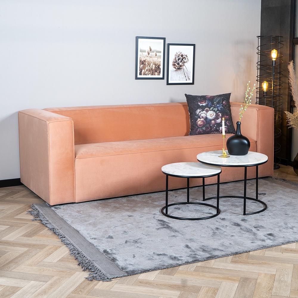 Bronx71 Samt Sofa Memphis 3-Sitzer rosa Bild 1