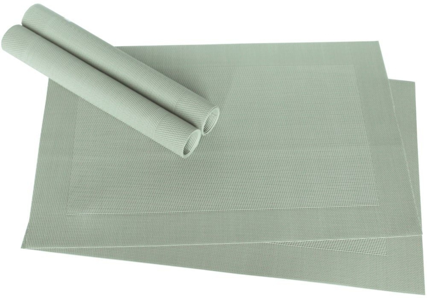 matches21 HOME & HOBBY Platzset Tischset BORDA 4er Grün Pastellgrün Tischunterlage als Tischdeko, (4-St), modernes Esstisch Platzdeckchen als abwaschbarer Tischuntersetzer Bild 1