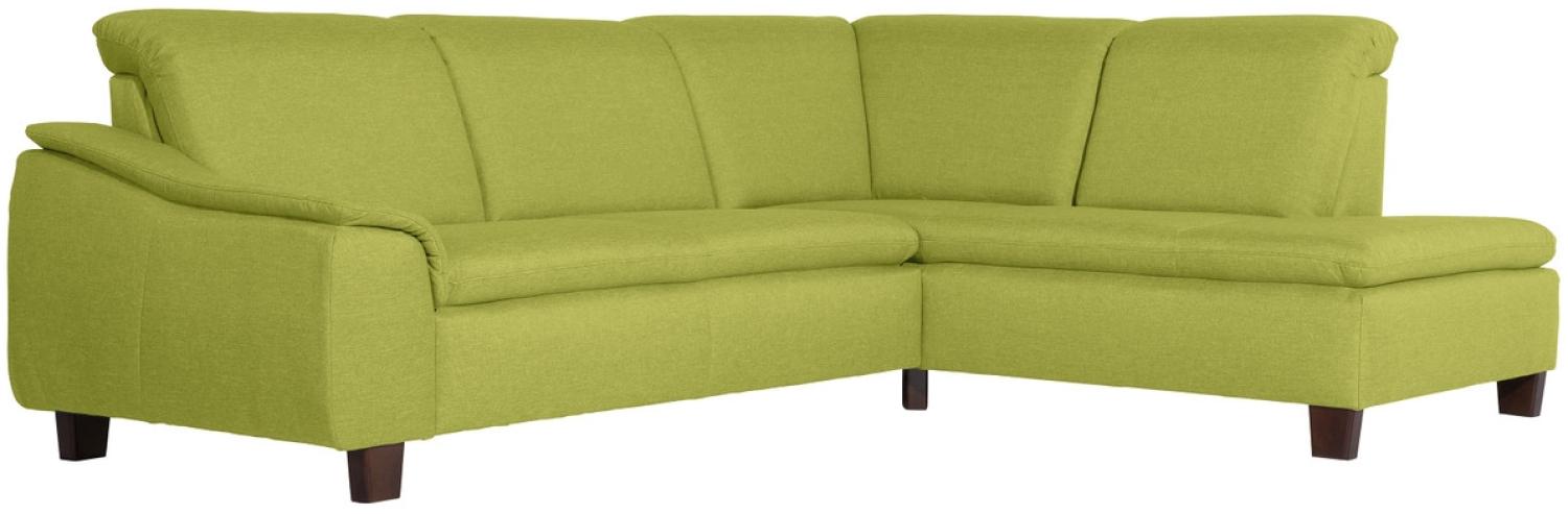 Aaron Sofa Eckgarnitur Flachgewebe Leinenoptik Apfel Buche Nussbaumfarben Bild 1