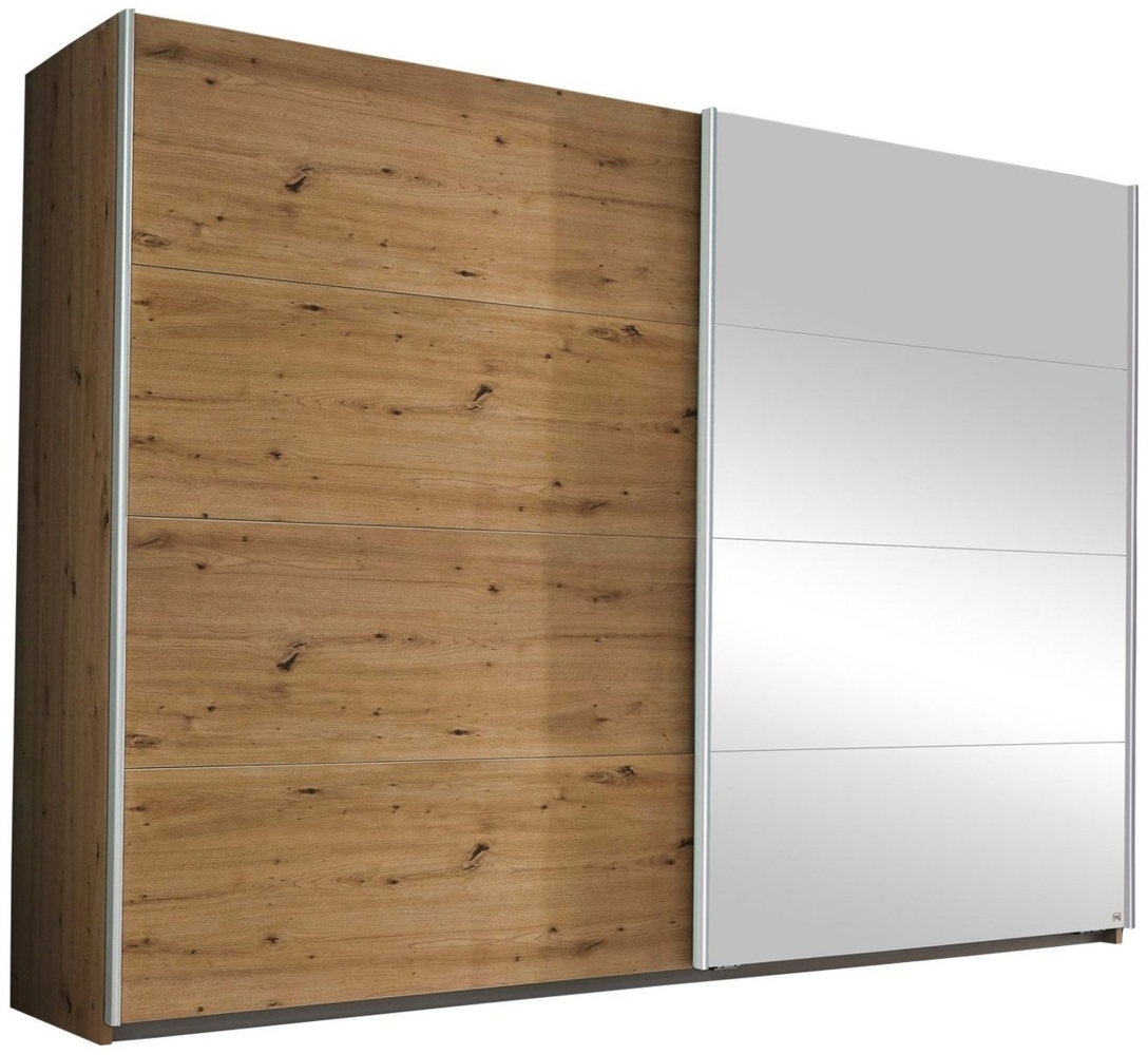 rauch Schwebetürenschrank QUADRA, Artisan Eiche Dekor, B 226 cm x H 210 cm, 2 Türen, mit Spiegel Bild 1
