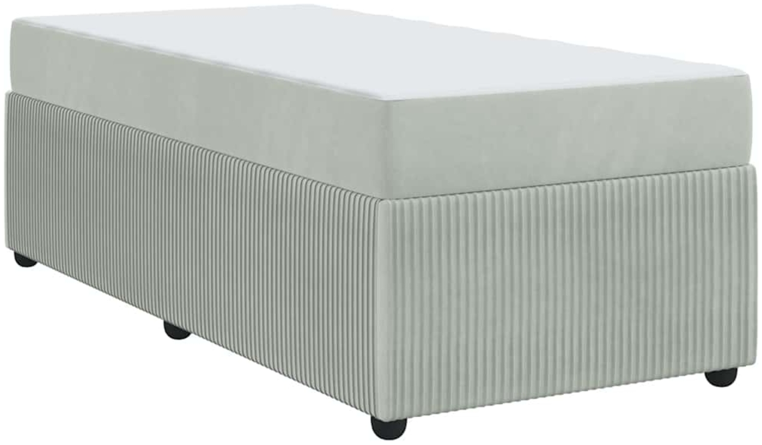 vidaXL Bettrahmen mit Matratze Hellgrau 90 x 190 cm Stoff 3398334 Bild 1