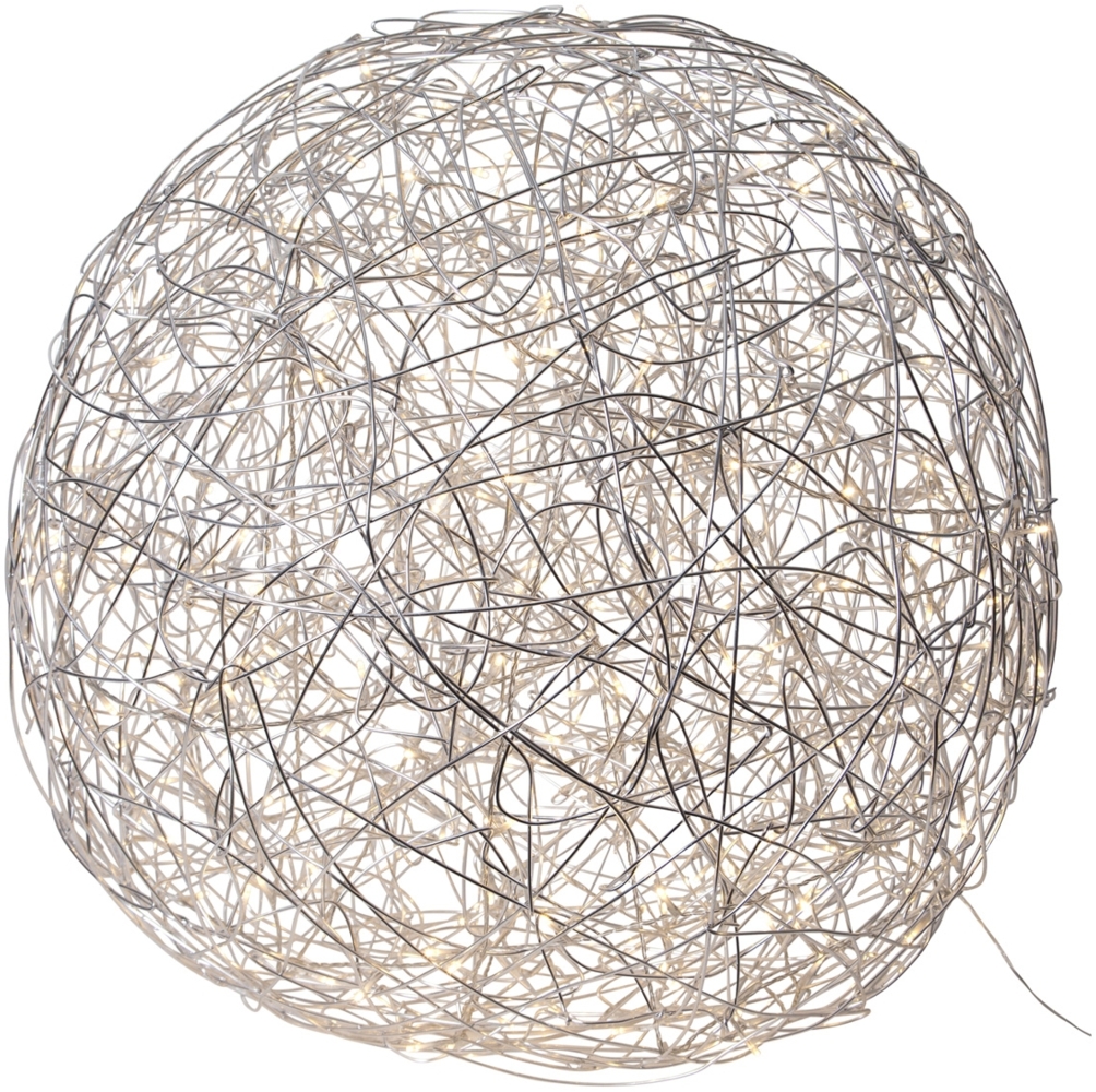 Star Trading 802-78 Weihnachtsdekoration DRAHTKUGEL TRASSEL LED 200X0,066W Alu, Stahl alu eloxiert H:77cm Ø77cm IP44 Bild 1