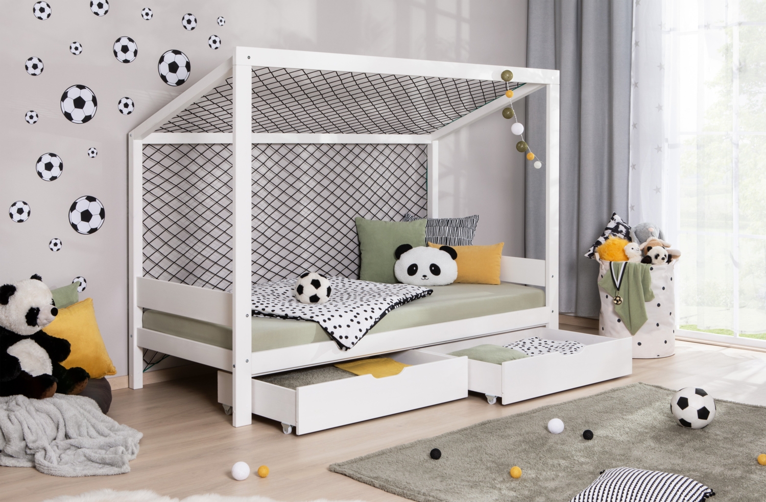 Kinderbett Fußballbett "Kimi" 90x200 Kiefer massiv Bild 1