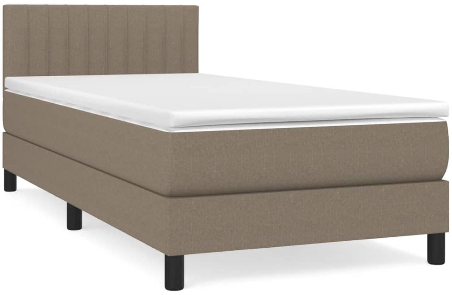 vidaXL Boxspringbett mit Matratze Taupe 80x200 cm Stoff 3140173 Bild 1