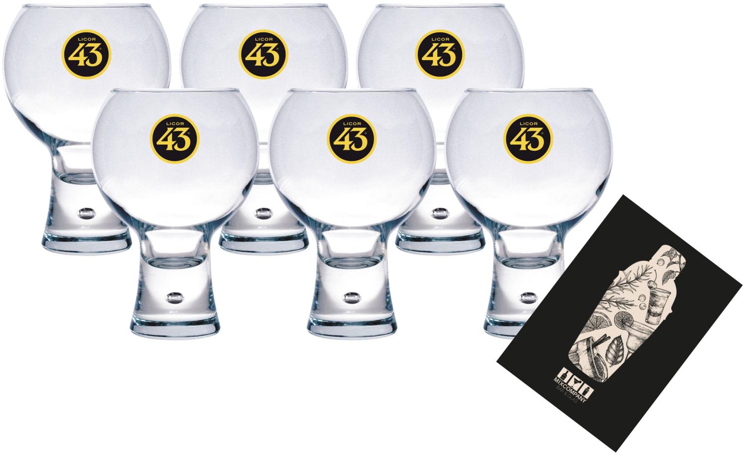 Licor 43 Cuarenta y Tres 6x Ballonglas Logo Braun - 6er Set Glas Gläser Likör Liquor 43er Bild 1